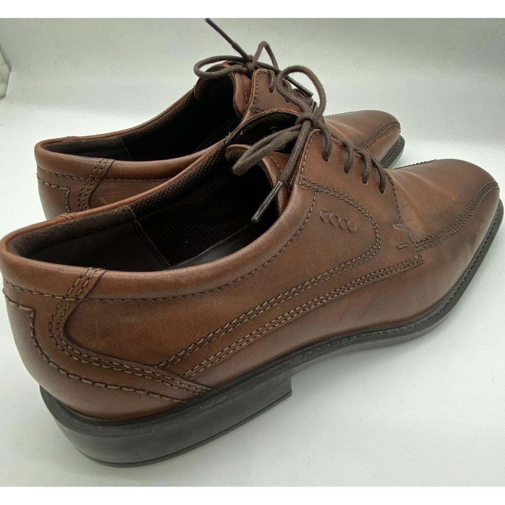 ECCO Mens Brown Leather Helsinki Dress Shoes Size 44 US 10-10. - Picture 4 of 6